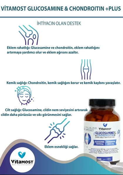 GLUCOSAMINE & CHONDROITIN PLUS 120 TABLET 1500 MG - 3