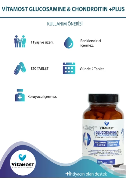 GLUCOSAMINE & CHONDROITIN PLUS 120 TABLET 1500 MG - 4