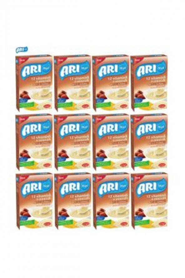 ARI 12 Vitaminli 6 Mineralli Hurmalı Pirinç Unu Bebek Maması 200 gr 12 li Kaşık Maması