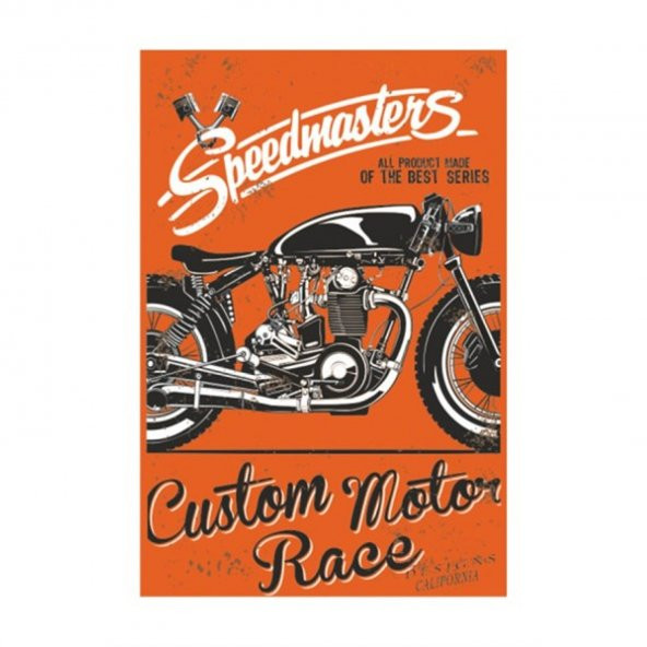 Custom Motor Race Retro Vintage Ahşap Poster 10*15 Cm