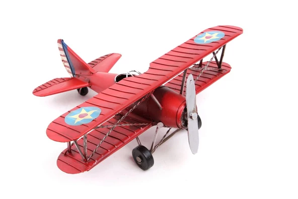 Dekoratif Metal Uçak Çift Kanatlı Biblo Dekoratif Hediyelik - Resim 3