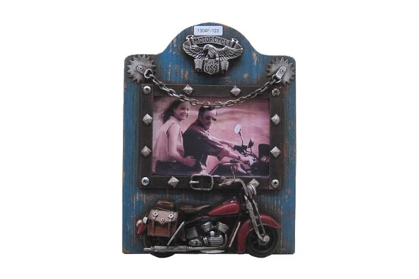 Dekoratif Metal Çerçeve Motosiklet Dekorlu Vintage Hediyelik ürün görseli 1