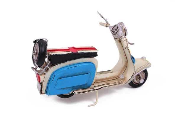 Dekoratif Metal Scooter Vintage Dekoratif Ev Ofis Hediyelik - Resim 4