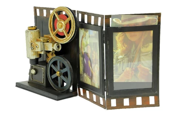 Dekoratif Metal Çerçeve Sinema Temalı Vintage Ev Ofis Hediyelik - 5