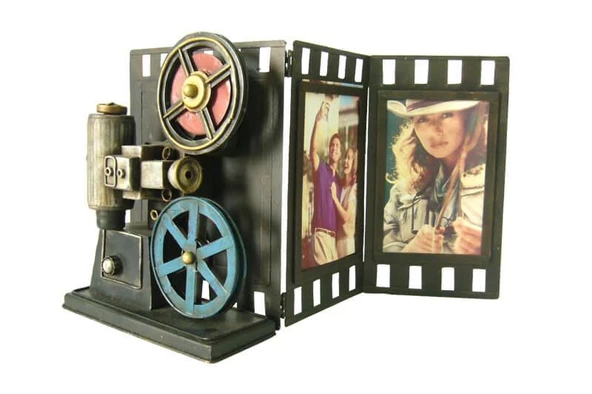 Dekoratif Metal Çerçeve Sinema Temalı Vintage Ev Ofis Hediyelik