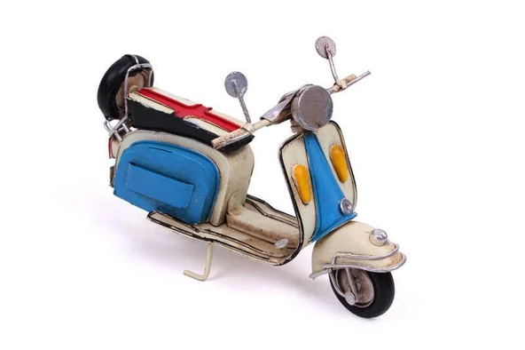 Dekoratif Metal Scooter Vintage Dekoratif Ev Ofis Hediyelik - Resim 5