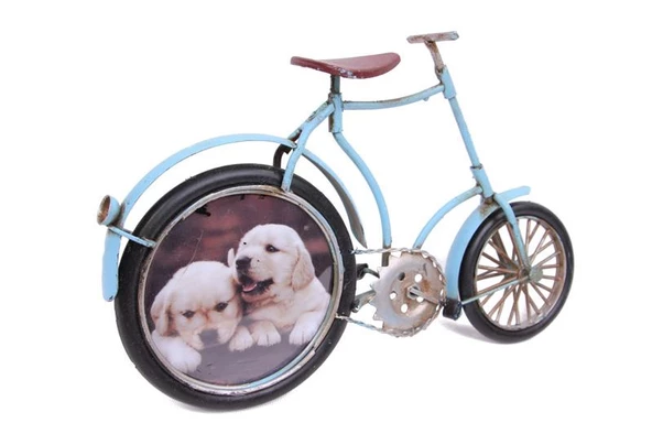 Dekoratif Metal Bisiklet Çerçeveli Vintage Hediyelik - Resim 3