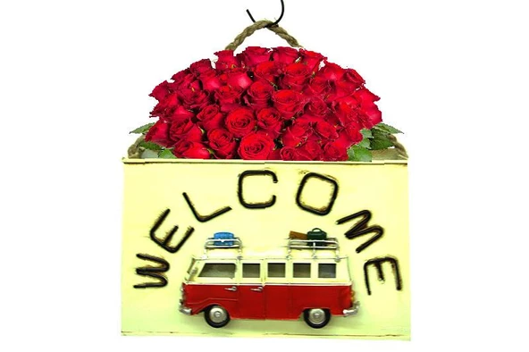 Dekoratif Metal Saksı Vintag Minibüs Temalı Hediyelik ürün görseli 1