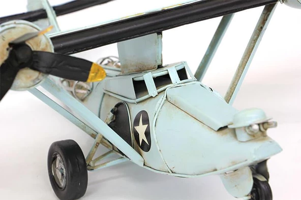 Dekoratif Metal Uçak Biblo Hediyelik - Resim 5