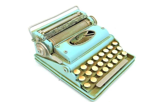 Dekoratif Metal Daktilo Biblo Hediyelik - Resim 5