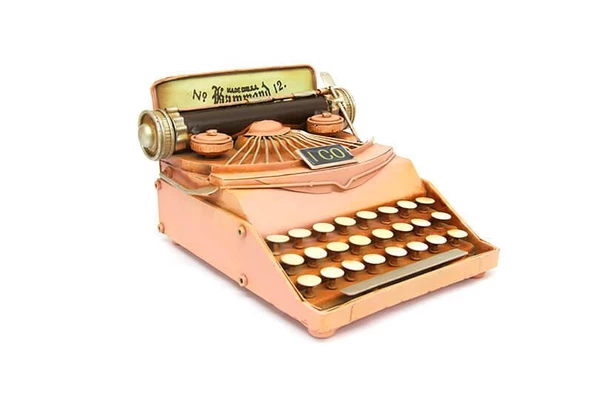 Dekoratif Metal Daktilo Biblo Masaüstü Hediyelik - Resim 2