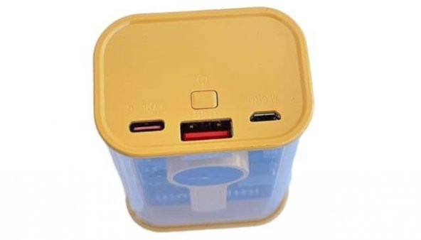 22.5W PD Hizli 10000 mAh Digital Şeffaf Tasarimli Powerbank Sari - 4
