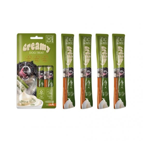 M-Pets Köpek Ödülü Creamy Ton Balıklı Deniz Taraklı 4 x 15 Gr - 2
