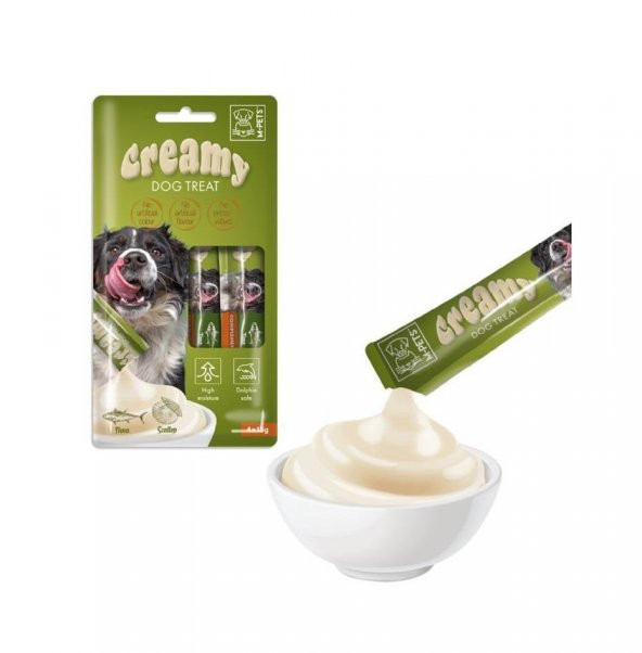 M-Pets Köpek Ödülü Creamy Ton Balıklı Deniz Taraklı 4 x 15 Gr - 3