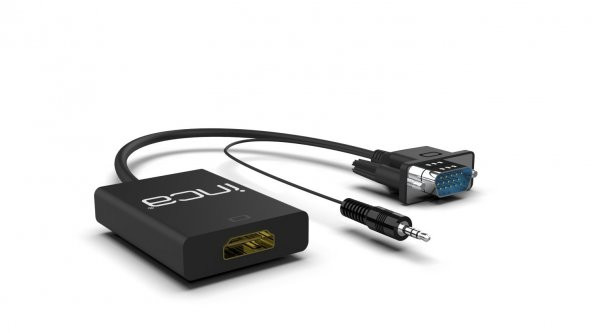 Inca VGA To HDMI Çevirici + USB Güç Adaptörü + Ses Kablosu (HDMI Dişi VGA Erkek ) IVTH-02