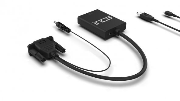 Inca VGA To HDMI Çevirici + USB Güç Adaptörü + Ses Kablosu (HDMI Dişi VGA Erkek ) IVTH-02 - 3