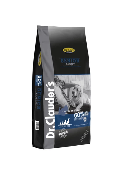 Dr.clauders Senior Light 12,5 Kg Glutensiz-düşük Tahıllı Köpek Maması, Hindili