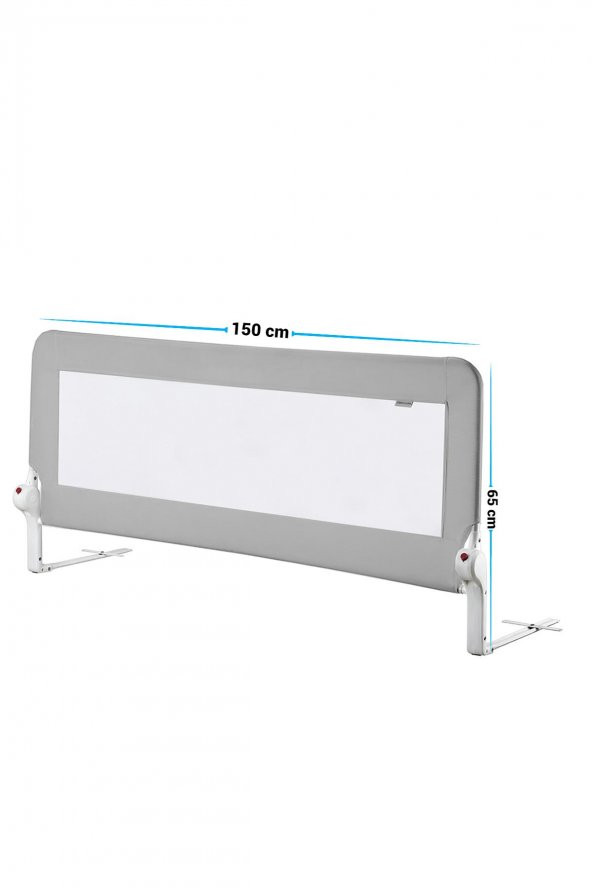 Wellgro 150*65 cm Gri Renk Yatak Bariyeri, Yatak Korkuluğu - 4