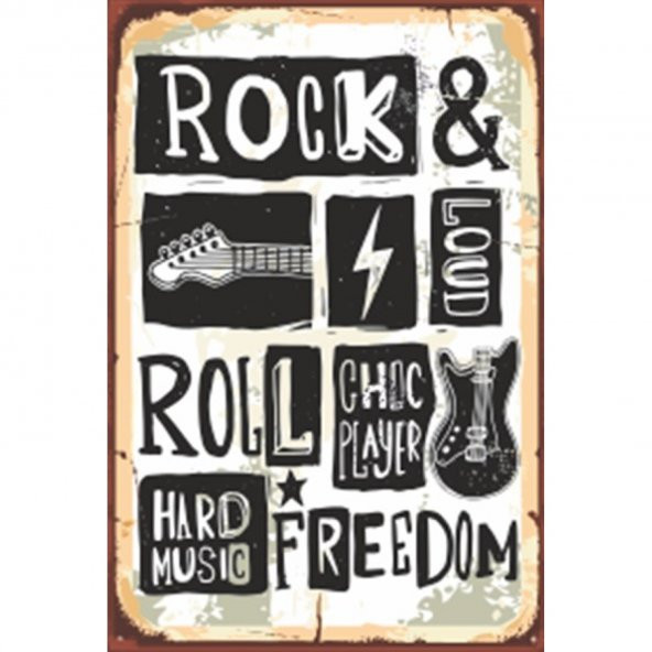 Rock Roll Festival Retro Ahşap Poster 10*15 Cm