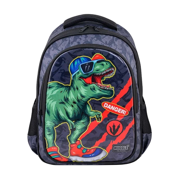 Muggle Okul Çantası Danger Dino Siyah İlkokul Sırt Çantası - 1
