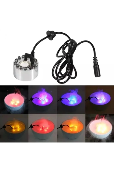 Işıklı Sis Yapıcı Nem Nozülü 24v 1a Adaptör Dahil + Nem Ölçer - 2