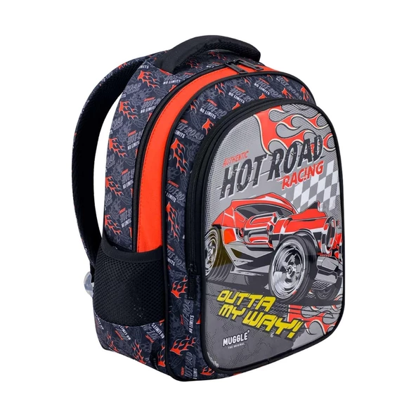 Muggle Okul Çantası Hot Roat Siyah Erkek Çocuk İlkokul Sırt Çantası - Resim 2
