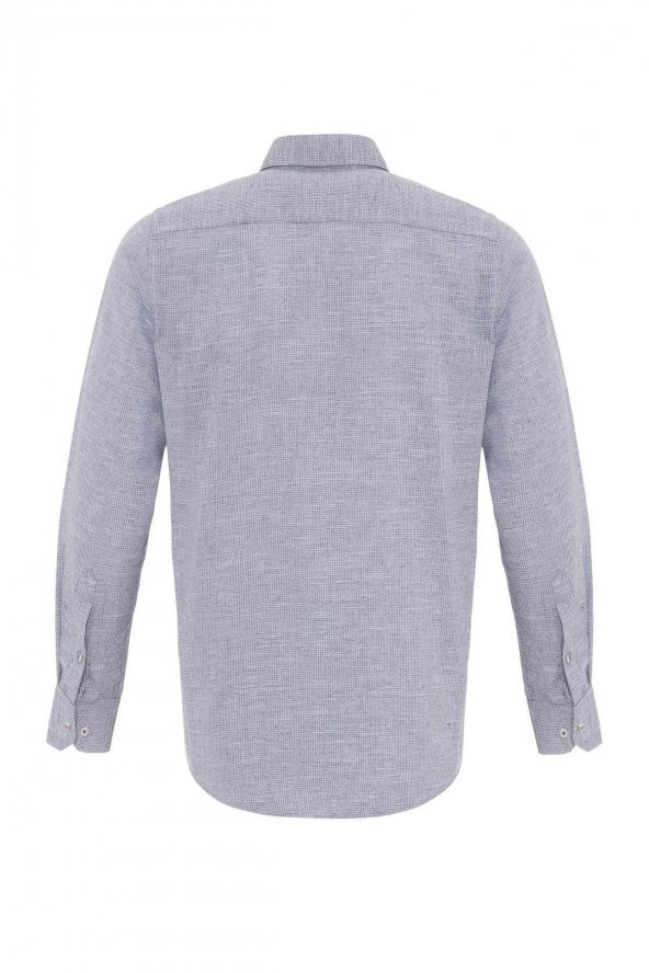 Köşeli Manşet Regular Kalıp Düz Gömlek - Resim 4