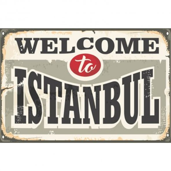 Welcome To İstanbul Retro Ahşap Poster 10*15 Cm