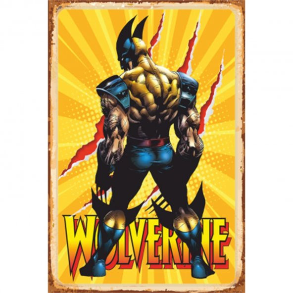 Wolverine Arkadan Süper Kahramanlar Retro Ahşap Poster 10*15 Cm