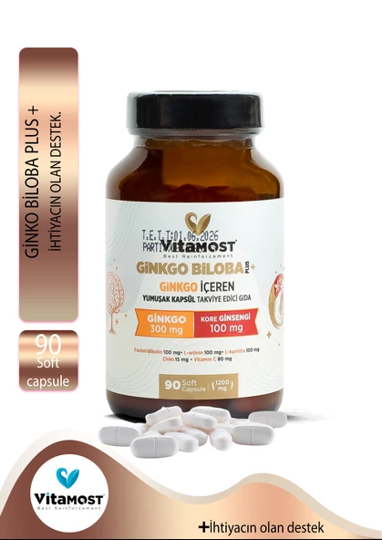 Vitamost GİNKGO BİLOBA 90 SOFTJEL KAPSÜL 1200 MG