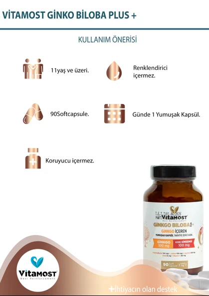 Vitamost GİNKGO BİLOBA 90 SOFTJEL KAPSÜL 1200 MG - 4