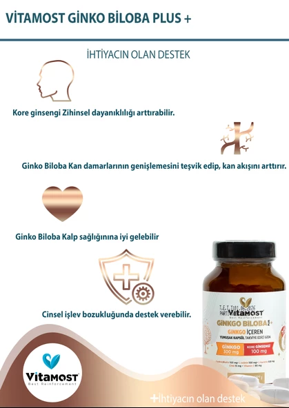 Vitamost GİNKGO BİLOBA 90 SOFTJEL KAPSÜL 1200 MG - 3