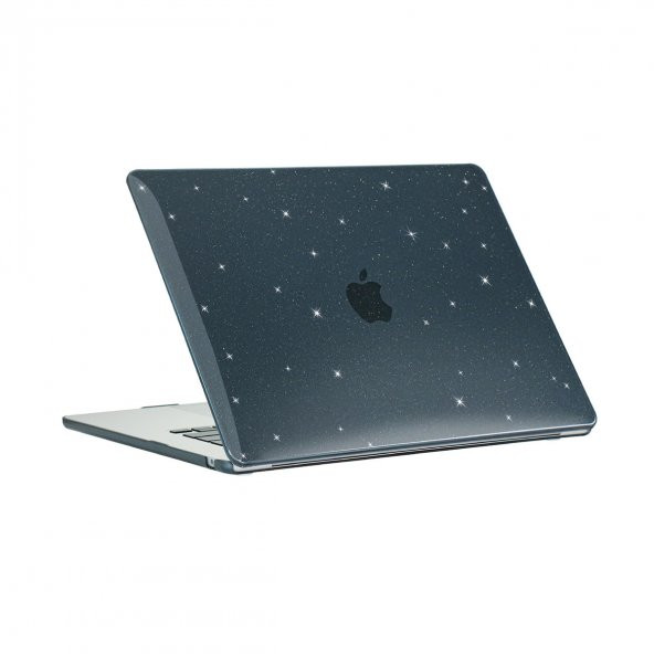 KNY Apple Macbook 15 inç Air 2023 M2 A2941 İçin Msoft AllStar Ön Arka Koruyucu Kapak Siyah