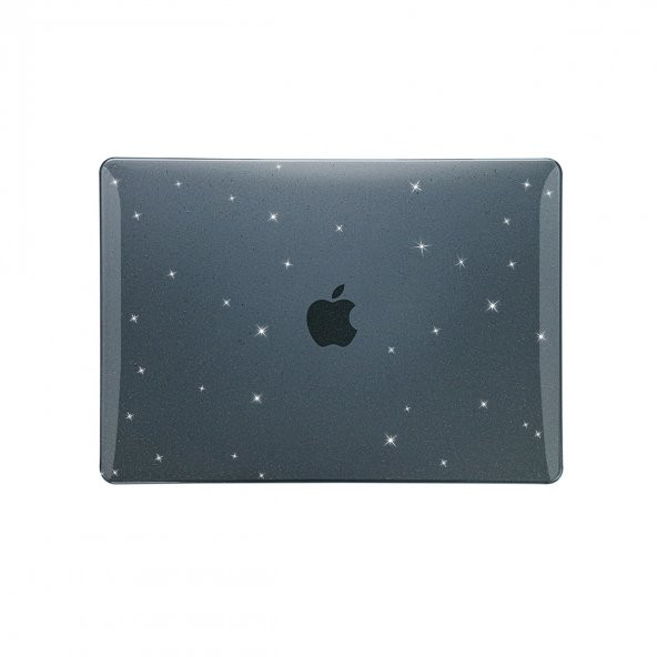 KNY Apple Macbook 15 inç Air 2023 M2 A2941 İçin Msoft AllStar Ön Arka Koruyucu Kapak Siyah - 5