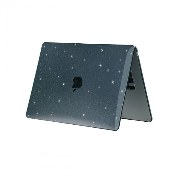 KNY Apple Macbook 15 inç Air 2023 M2 A2941 İçin Msoft AllStar Ön Arka Koruyucu Kapak Siyah - 3