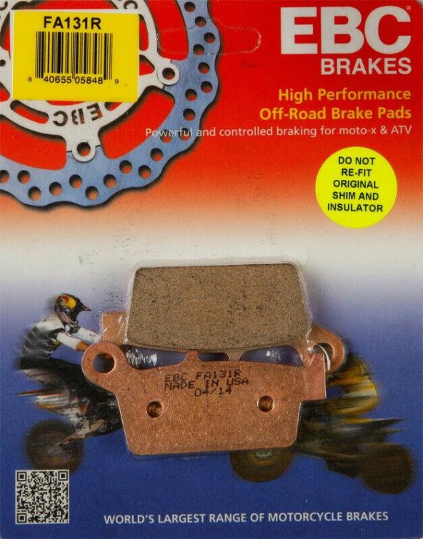 Ebc Fa131R 2000-2007 Honda XR 650 R Uyumlu Arka Fren Balatası Sinterli Balata