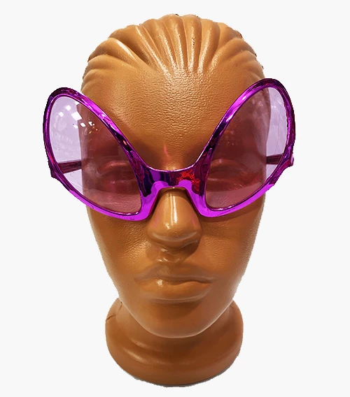 Parti Aksesuar Fuşya Renk Alien Parti Gözlüğü Retro Parti Gözlüğü 8x13 cm ürün görseli 1