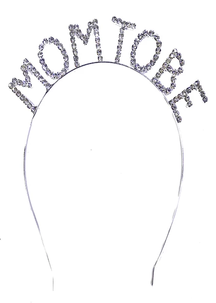 Parti Gümüş Renk Metal Taşlı Mom To Be Taç Baby Shower Anne Tacı - Resim 2