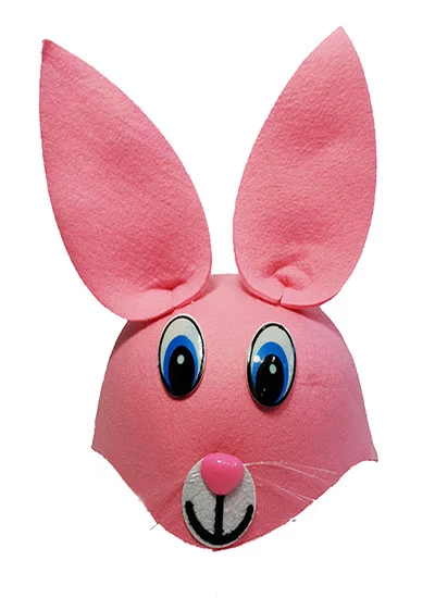 Parti Pembe Renk Kulaklı Tavşan Şapkası Hayvan Şapkası