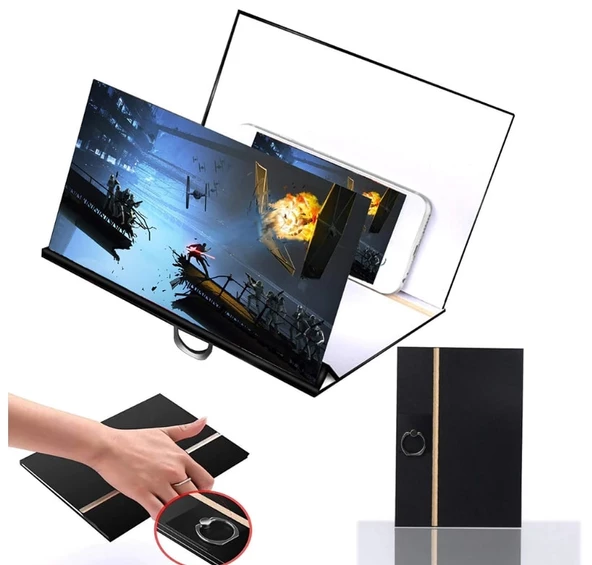 Ahşap Telefon Büyüteci Cep Telefonu Ekran Büyütücü - 5