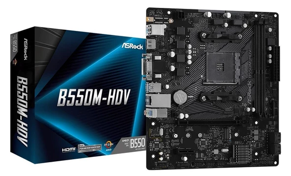 ASROCK B550M-HDV DDR4 Anakart + AMD Ryzen 7 5700X TRAY İşlemci + AMD FAN ( MPK BUNDLE)