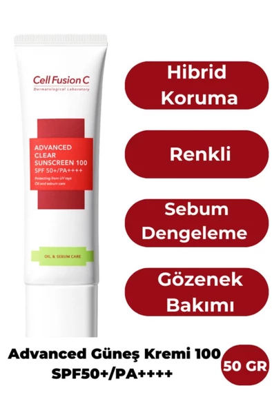 Cell Fushion C Advanced Clear Güneş Kremi Yağlı Ciltler İçin 50 ML