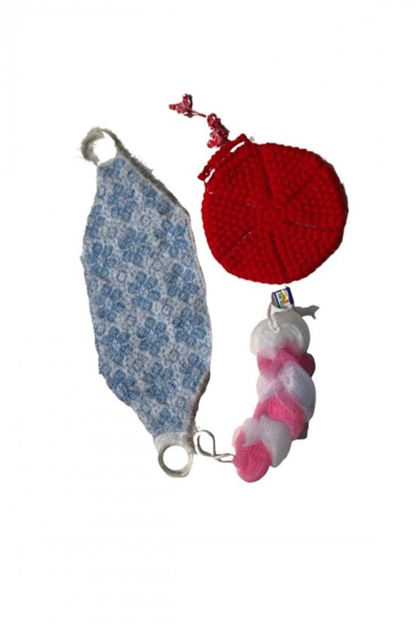 El Örgüsü Uzun El Örgüsü File Uzun Lif Bora 3 Adet Set Duş