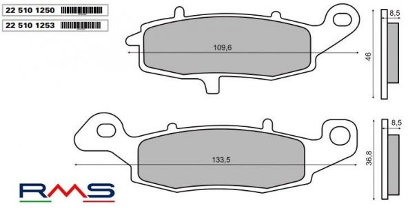 SUZUKI XF 650 FREEWİND ÖN FREN BALATA RMS SİNTER METAL