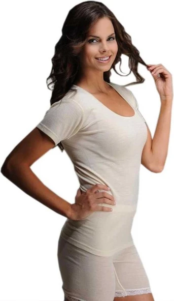 Hasyün Bayan Kadın Kısa Kollu Ribana Biyeli