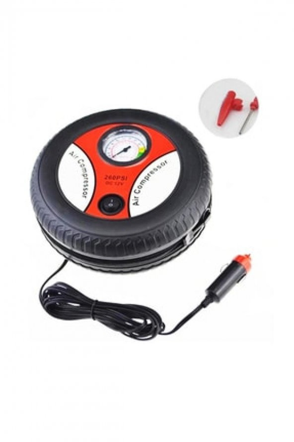 Zhltools Tekerlek Dizaynlı 12V Oto Lastik Hava Pompası Lastik Kompressör