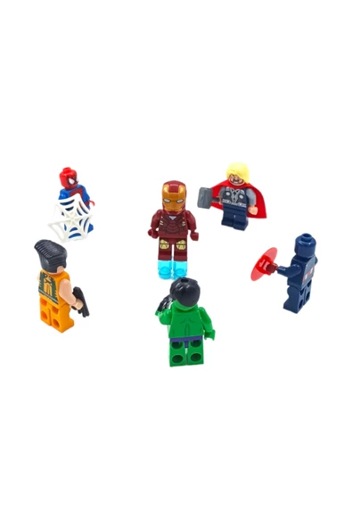 LEGO Tutkunlarını Heyecanlandıran Set: 5cm. Avengers 6'lı Figür ve Aksesuarları Oyun Seti - 3