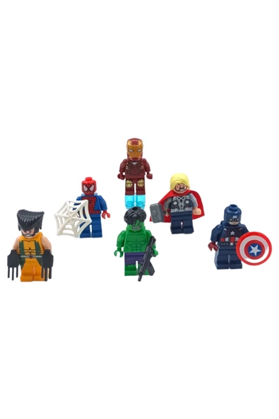 LEGO Tutkunlarını Heyecanlandıran Set: 5cm. Avengers 6'lı Figür ve Aksesuarları Oyun Seti - 2