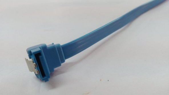 SATA Klipsli 90 Derece DATA Kablosu Mavi 50 cm - 3