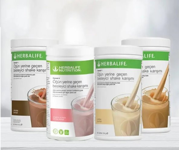 Herbalife Formula 1 Saglıklı Besleyici Shake -Vanilya-Çikolata-Findik- Beyaz Çikolatalı Ahududu